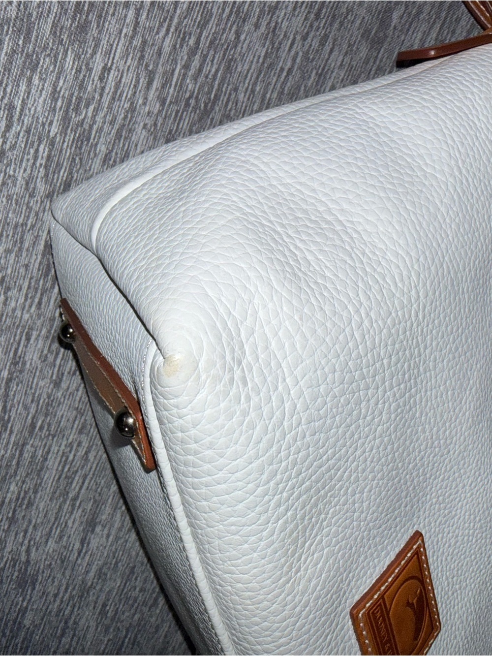 Dooney & Bourke Patterson White Leather Trina Satchel - Picture 15 of 16